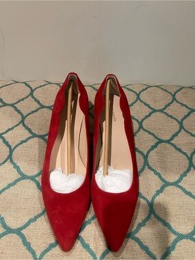 kate spade Red Suede Pointed-Toe Pumps
